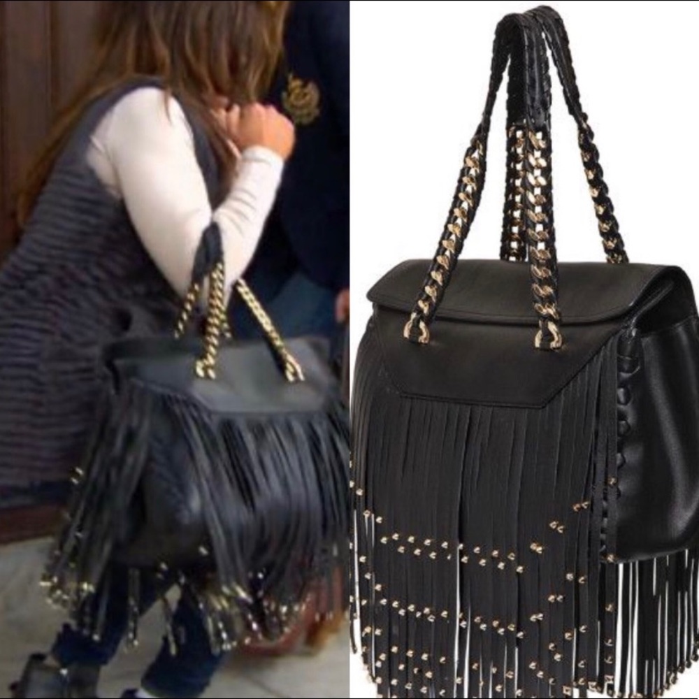 Roberto Cavalli Leather Fringe Bag